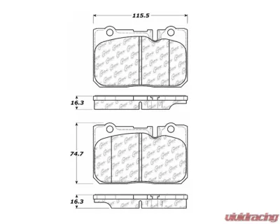 StopTech Performance Brake Pads - Front, Black, Ford Mustang 2015-2023, 105.0665 - 105.06650