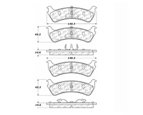 StopTech Performance Brake Pads for Ford Mustang 2015-2023, Red, 105.0667