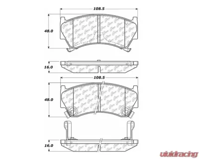 StopTech Brake Pads - Front, Ceramic, Red, for Honda Civic 2006-2011, 105.0668 - 105.06680