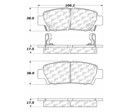 StopTech Brake Pads for Honda Civic 2006-2011, Front, Red, 105.0672