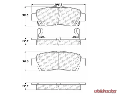 StopTech Brake Pads for Honda Civic 2006-2011, Front, Red, 105.0672 - 105.06720