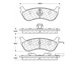 StopTech Brake Pads - Performance, Front, Red, Ford Mustang 2015-2023, 105.069