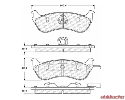 StopTech Brake Pads - Performance, Front, Red, Ford Mustang 2015-2023, 105.069 - 105.06900
