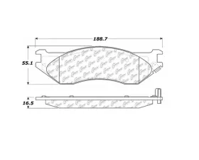 StopTech Brake Pads - Front, Ceramic, Red, Ford Mustang 2015-2023, 105.0702