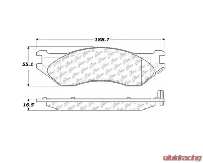 StopTech Brake Pads - Front, Ceramic, Red, Ford Mustang 2015-2023, 105.0702 - 105.07020