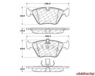 StopTech Brake Pad Set, Front, Red, for Subaru WRX 2002-2007, 105.0725 - 105.07250