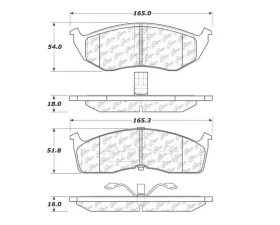 StopTech Brake Pads - Front, Ceramic, Red, Ford Mustang 2015-2023, 105.073