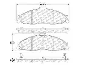 StopTech Brake Pads - Front, Ceramic, Red, Ford Mustang 2015-2023, 105.0749