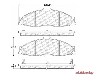 StopTech Brake Pads - Front, Ceramic, Red, Ford Mustang 2015-2023, 105.0749 - 105.07490