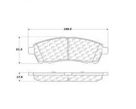 StopTech Brake Pad Set, Front, Red, for Ford Mustang 2015-2023, 105.0757