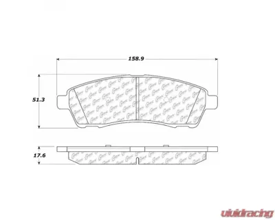 StopTech Brake Pad Set, Front, Red, for Ford Mustang 2015-2023, 105.0757 - 105.07570