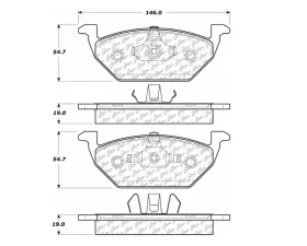 StopTech Brake Pads - Front, Red, for Ford Mustang 2015-2023, 105.0768
