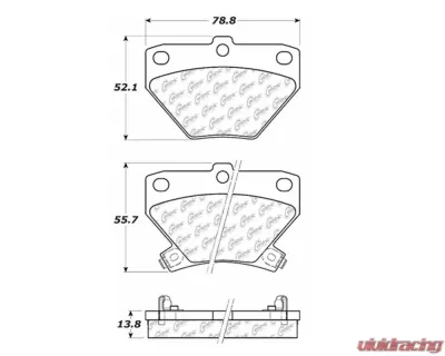 StopTech Brake Pads - Front, Ceramic, Red, Ford Mustang 2015-2023, 105.0823 - 105.08230