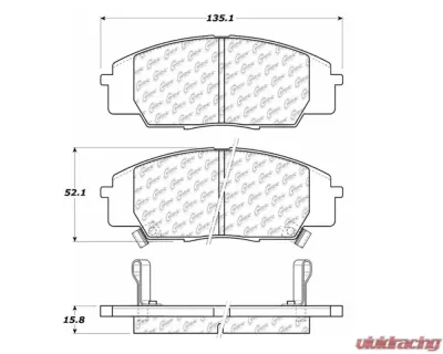 StopTech Brake Pads for Ford Mustang 2015-2023, Ceramic, Front, 105.0829 - 105.08290