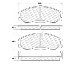 StopTech Brake Pads, Front, Red, Ford Mustang 2015-2023, 105.0864