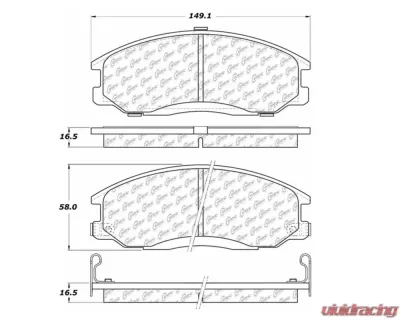 StopTech Brake Pads, Front, Red, Ford Mustang 2015-2023, 105.0864 - 105.08640