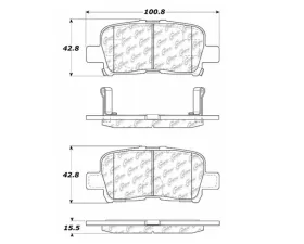 StopTech Brake Pad Set for Ford Mustang 2015-2023, Ceramic, Front 105.0865