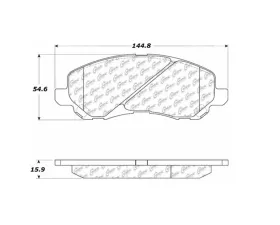 StopTech Brake Pads for Honda Civic 2006-2011, Ceramic, Front, 105.0866