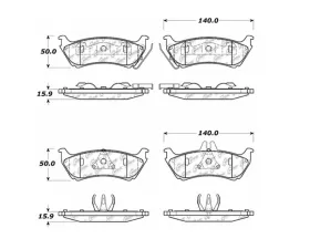 StopTech Brake Pads for Ford Mustang 2015-2021, Red, Front - 105.0875