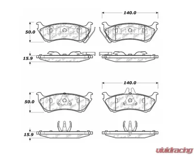 StopTech Brake Pads for Ford Mustang 2015-2021, Red, Front - 105.0875 - 105.08750
