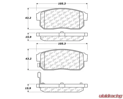 StopTech Brake Pads for Ford Mustang 2015-2023, Ceramic, Front, 105.09 - 105.09000