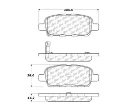 StopTech Brake Pad Set - Front, Red, Fits Honda Civic 2006-2011, 105.0905