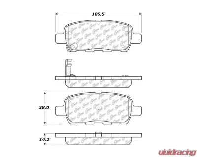 StopTech Brake Pad Set - Front, Red, Fits Honda Civic 2006-2011, 105.0905 - 105.09050