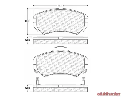 StopTech Brake Pads, Front, Red, for Ford Mustang 2015-2023, 105.0924 - 105.09240