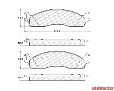 StopTech Brake Pads - Front, Ceramic, Black - Ford Mustang 2015-2023 105.0965 - 105.09650