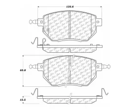 StopTech Brake Pads - Performance for Honda Civic 2006-2011, Red, 105.0969