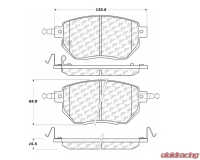 StopTech Brake Pads - Performance for Honda Civic 2006-2011, Red, 105.0969 - 105.09690