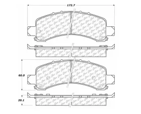 StopTech Brake Pads, Ceramic, Front, Red, Ford Mustang 2015-2023, 105.0974