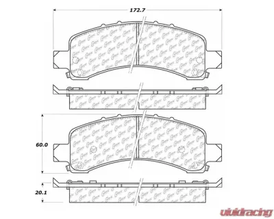 StopTech Brake Pads, Ceramic, Front, Red, Ford Mustang 2015-2023, 105.0974 - 105.09740