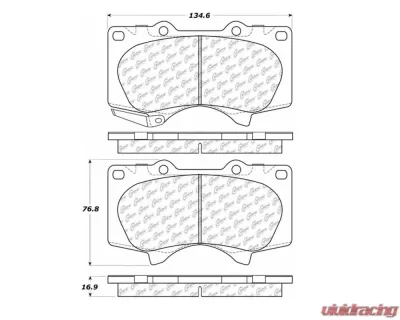 StopTech Performance Brake Pads for Ford Mustang 2015-2023, Red, 105.0976 - 105.09760