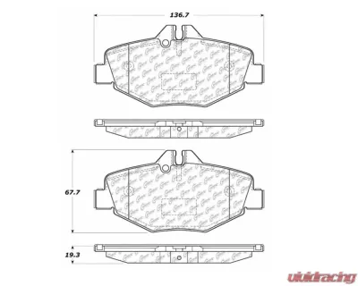StopTech Brake Pads for Honda Civic 2006-2011, Ceramic, Front, 105.0987 - 105.09870