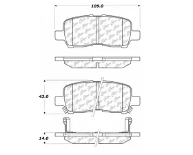 StopTech Brake Pads - Front, Red, for Honda Civic 2016-2021, 105.0999