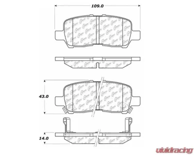 StopTech Brake Pads - Front, Red, for Honda Civic 2016-2021, 105.0999 - 105.09990