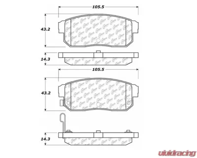 StopTech Brake Pads for Honda Civic 2006-2011, Front, Ceramic, 105.1008 - 105.10080