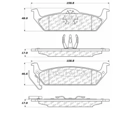 StopTech Brake Pads - Front, Ceramic, Red for Ford Mustang 2015-2023, 105.1012