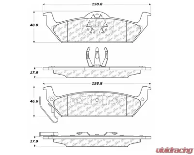 StopTech Brake Pads - Front, Ceramic, Red for Ford Mustang 2015-2023, 105.1012 - 105.10120