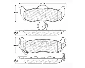 StopTech Brake Pads - Front, Red, for Honda Civic 2006-2011, 105.1041