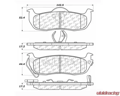 StopTech Brake Pads - Front, Red, for Honda Civic 2006-2011, 105.1041 - 105.10410
