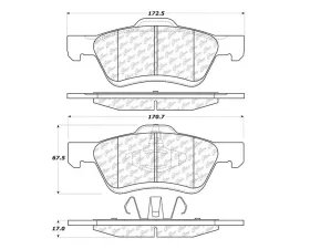 StopTech PosiQuiet Ceramic Front Brake Pads for Ford F-150 2004-2008, 105.10471