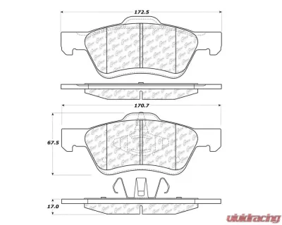 StopTech PosiQuiet Ceramic Front Brake Pads for Ford F-150 2004-2008, 105.10471 - 105.10471
