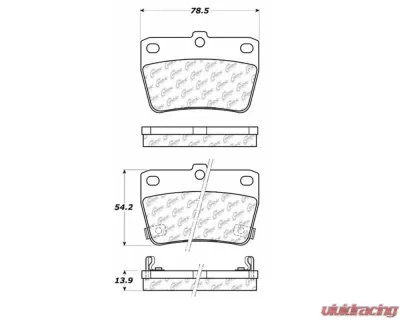 StopTech Brake Pad Set - Front, Red, for Honda Civic 2006-2011 - 105.1051 - 105.10510