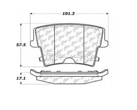StopTech Brake Pads - Front, Ceramic, Red, Ford Mustang 2015-2023, 105.1057
