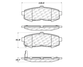 StopTech Brake Pads - Front, Performance, Red, Ford Mustang 2015-2023, 105.1073