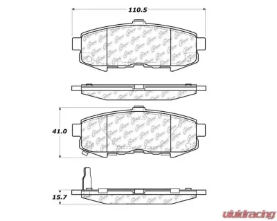 StopTech Brake Pads - Front, Performance, Red, Ford Mustang 2015-2023, 105.1073 - 105.10730