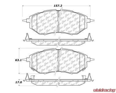 StopTech Brake Pads - Front, Ceramic, Black, Ford Mustang 2015-2023, 105.1078 - 105.10780