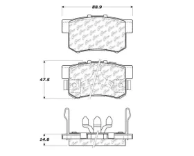 StopTech Brake Pad Set, Front, Red, for Honda Civic 2006-2011, 105.1086